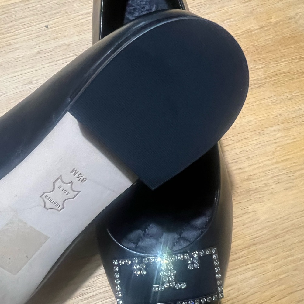 TORY BURCH GIGI 55MM EMBELLISHED
POINTY TOE PUMP BLACK size 8.5 women New - Picture 6 of 14